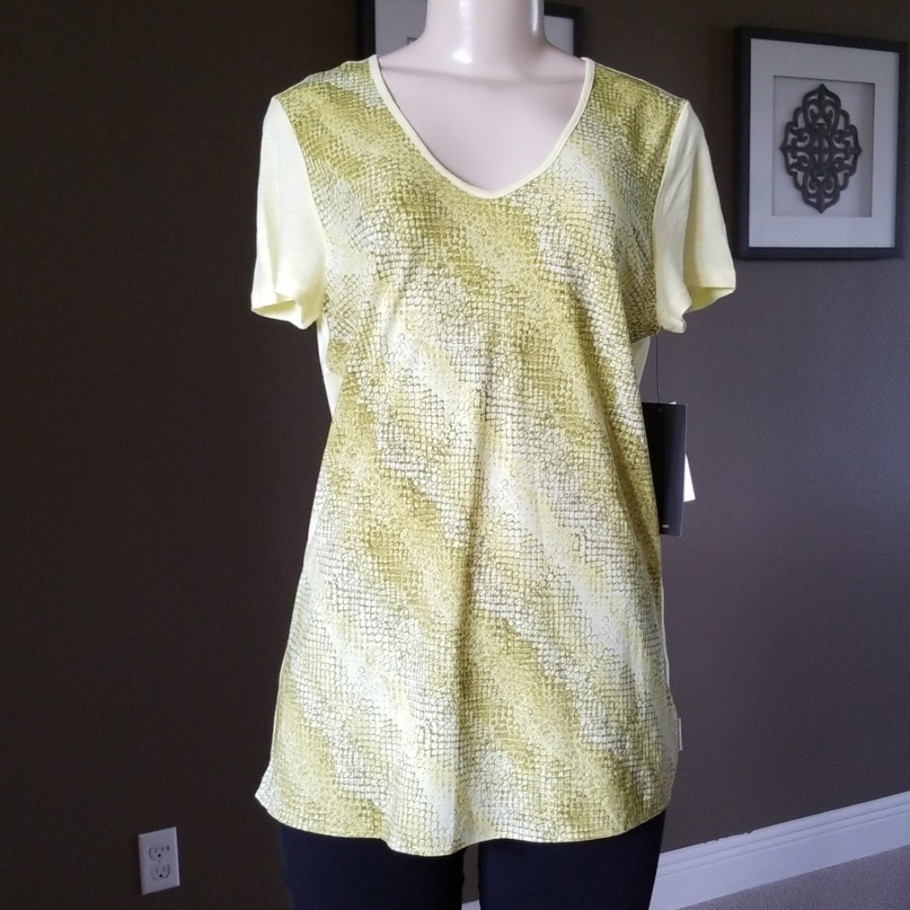 Calvin Klein Jeans Block Print V-Neck Shirt